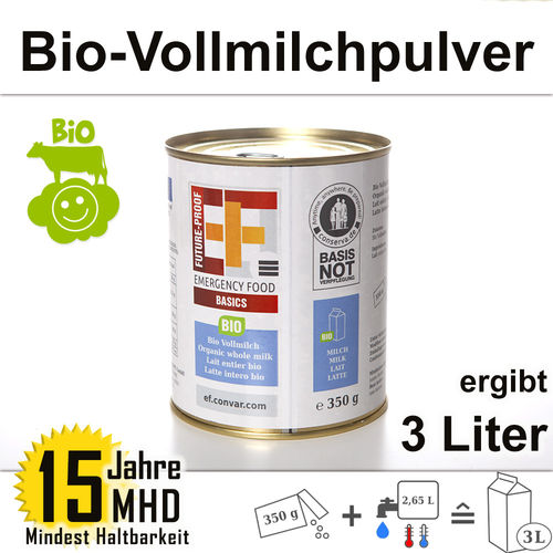EF BASIC Bio Vollmilchpulver (350g ergibt 3 Liter) - MHD 15 Jahre
