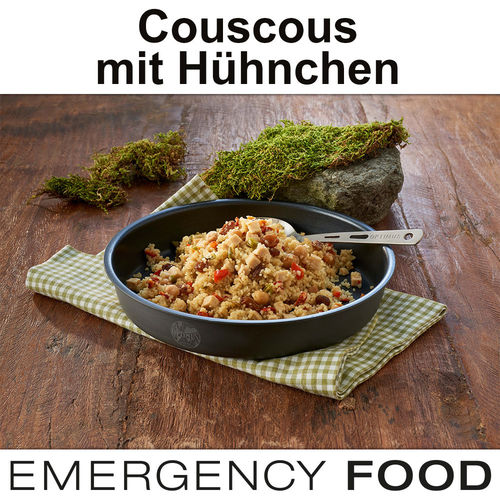 EMERGENCY FOOD Couscous mit Hühnchen - MHD 15 Jahre
