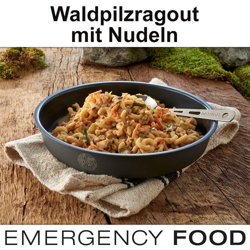 EMERGENCY FOOD Waldpilzragout mit Nudeln - MHD 15 Jahre