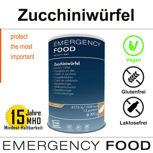 EMERGENCY FOOD Zucciniwürfel - MHD 15 Jahre