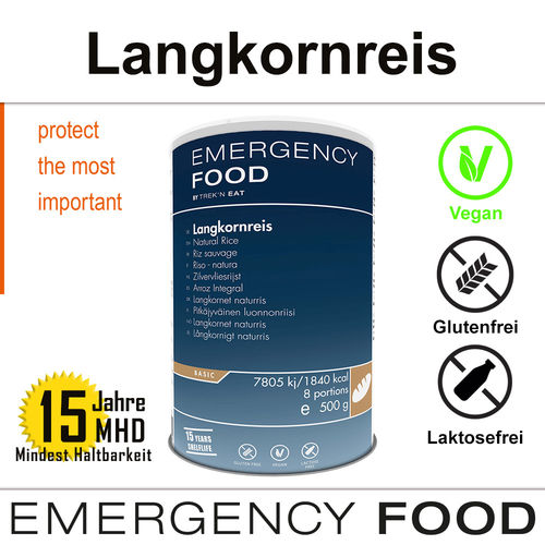 EMERGENCY FOOD Langkornreis - MHD 15 Jahre