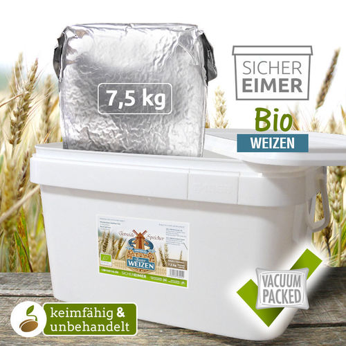 7,5kg BIO Weizen (DE-ÖKO-006) Vorratspack - MHD 10 Jahre